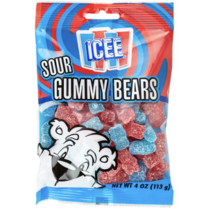 Icee Sour Gummy Bear Bag - Icee Bag Front Shot - aa Global - 62750
