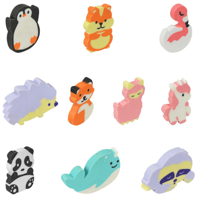 Cute Animal Erasers 2in Capsules 250pcs