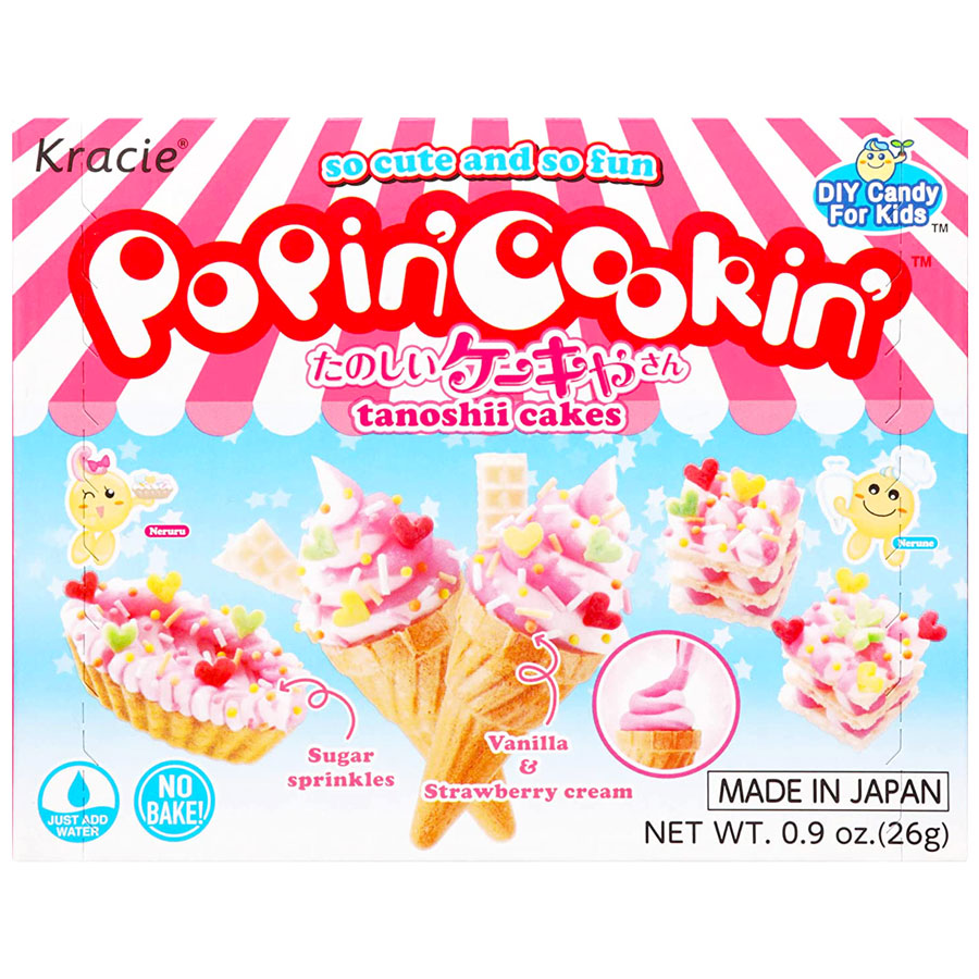 Kracie Popin' Cookin' Tanoshii Cakes, Vanilla & Strawberry Cream - 0.9 oz