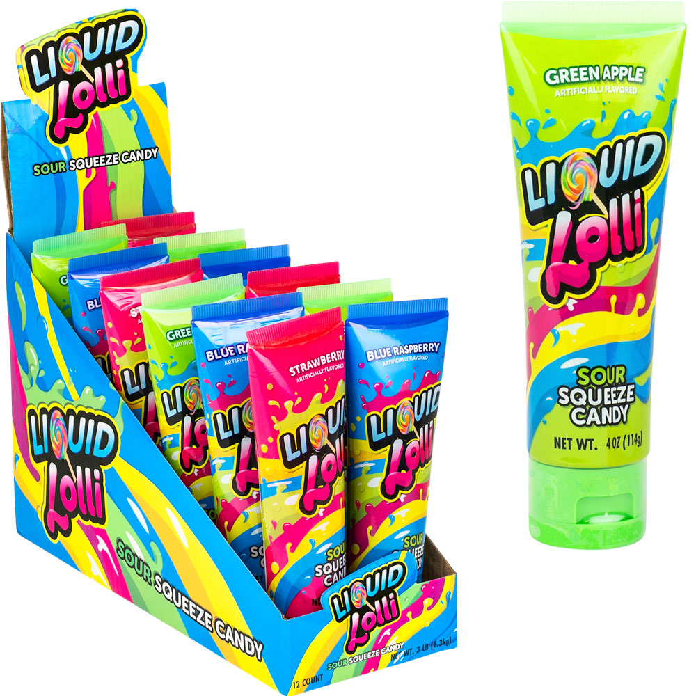 CANDY Sour Ooze Tube Squeeze Candy 4 Ounce 12 Count - Mad Al Candy
