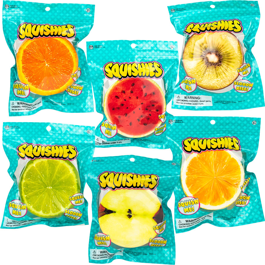 Squishy Fruit 4in Asst 12pcs A&A Global Industries