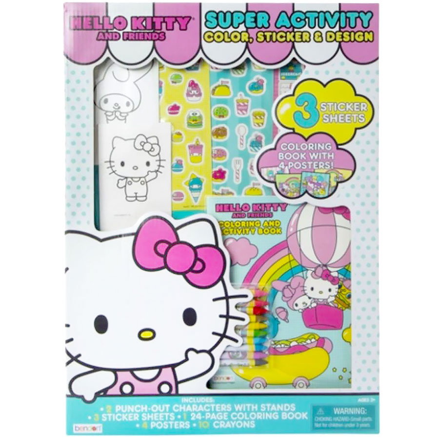 Hello Kitty Coloring Book Party Favors Bundle - 5 Pcs Hello Kitty Activity  Kit with 3 Hello Kitty Activity Books, Hello Kitty Stickers, and More  (Hello Kitty Party Supplies for Girls Boys) : Toys & Games 