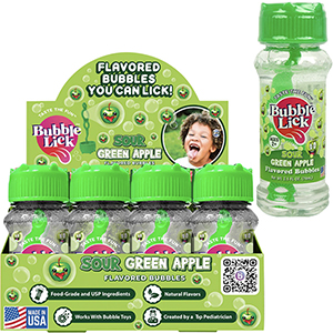 Sour Green Apple Edible Bubbles - Bubble Bottle And Display Box - AA-Global - NV0186