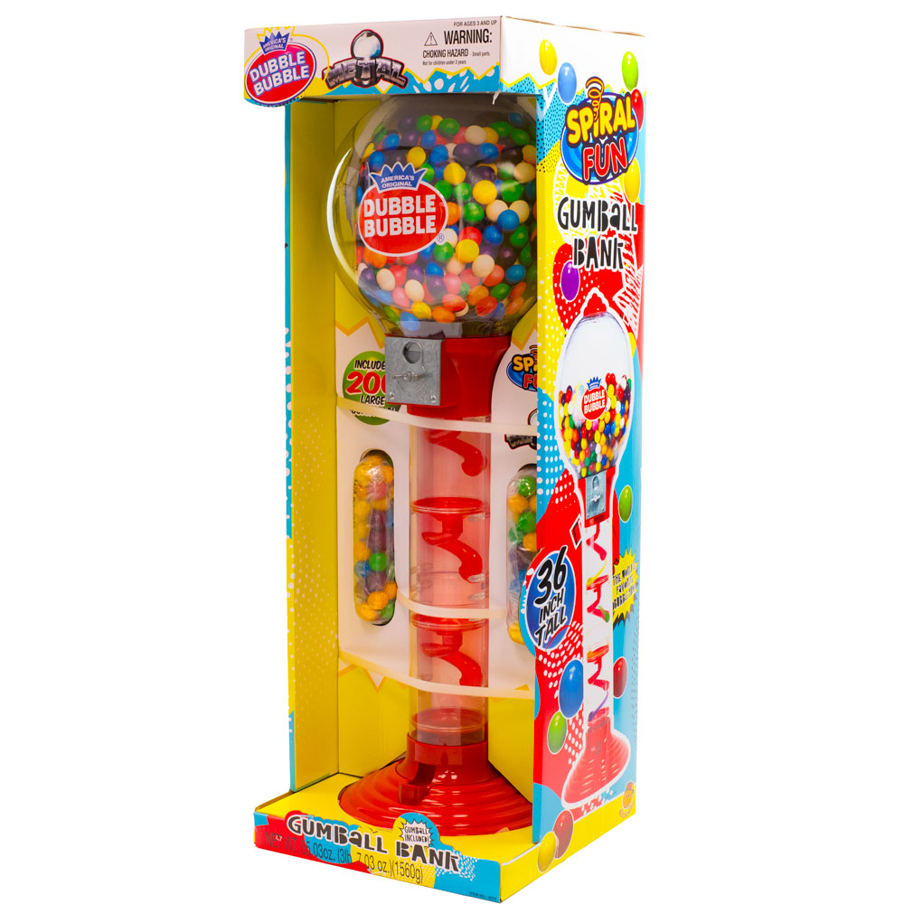 Dubble Bubble 36in Metal Gumball Machine w/200pcs Gumballs | A&A
