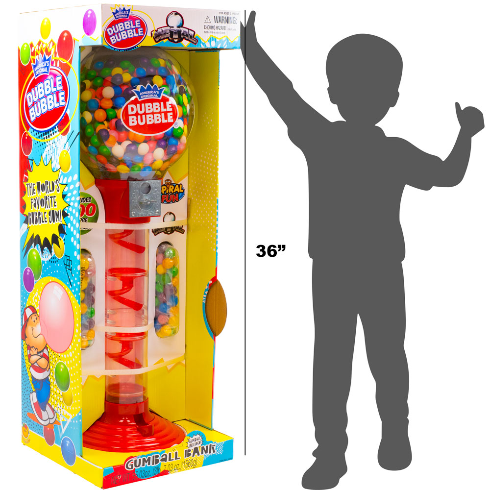 がむぼーる Dubble Bubble 36in Metal Gumball Machine w/200pcs Gumballs | A&A