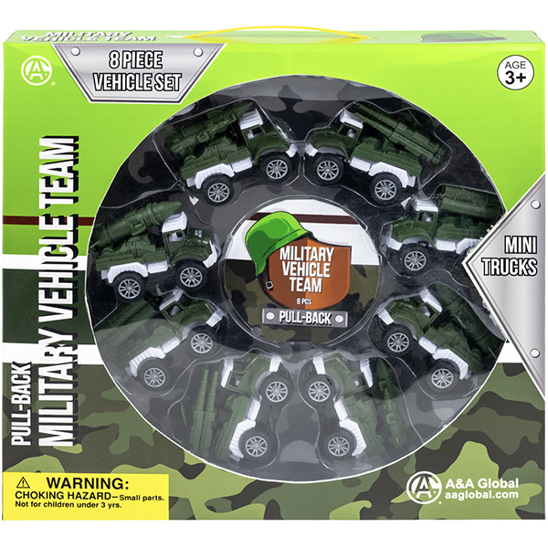 Pull Back Military Vehicles 8pk | A&A Global Industries