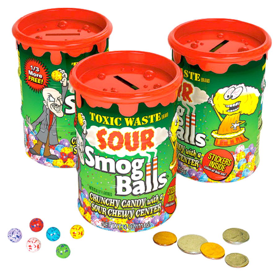 Toxic Waste Sour Candy & Bank
